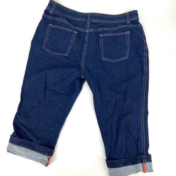 Coldwater Creek Lightweight Cropped Stretch Denim Jeans Cuffed Hem Size W 18 - Picture 2 of 7